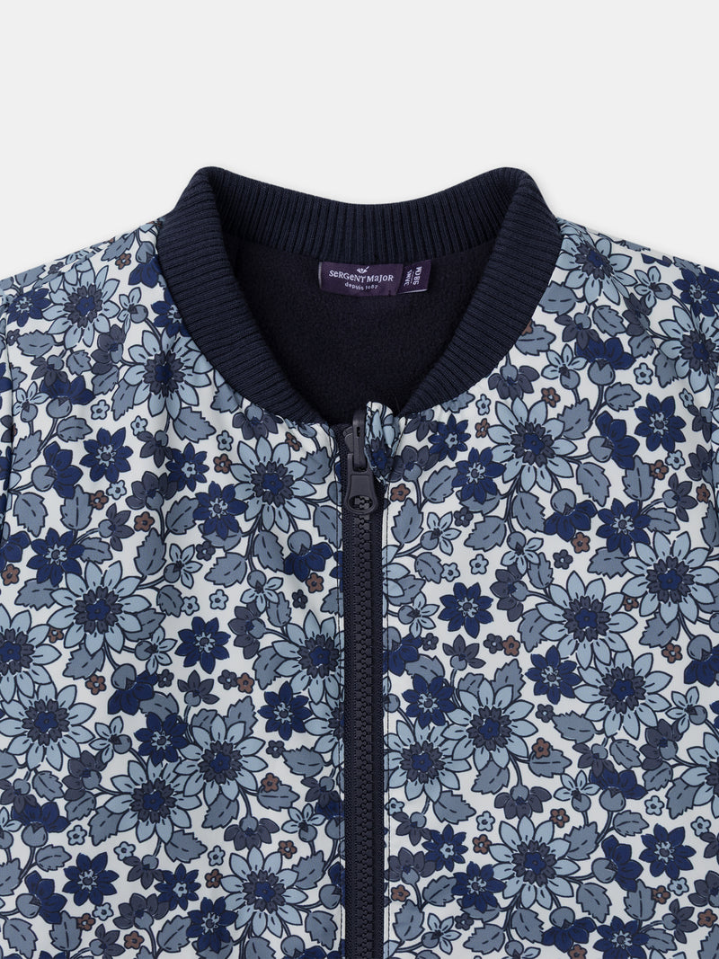 Parka 3 em 1 azul marinho com brilho para meninas