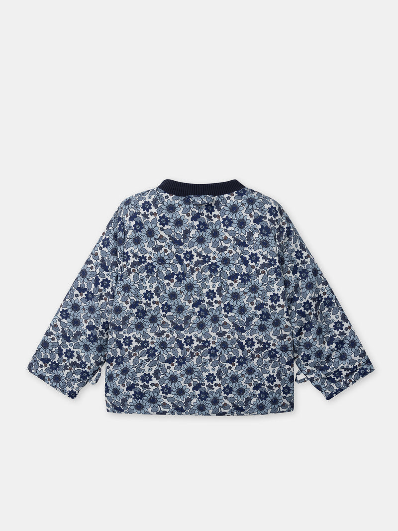 Parka 3 em 1 azul marinho com brilho para meninas