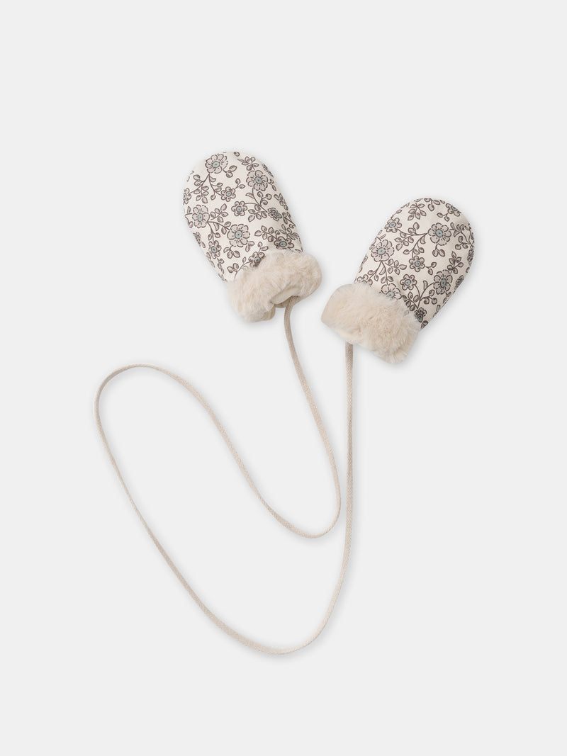 Luvas Impressas Com Flores Bebé Filha