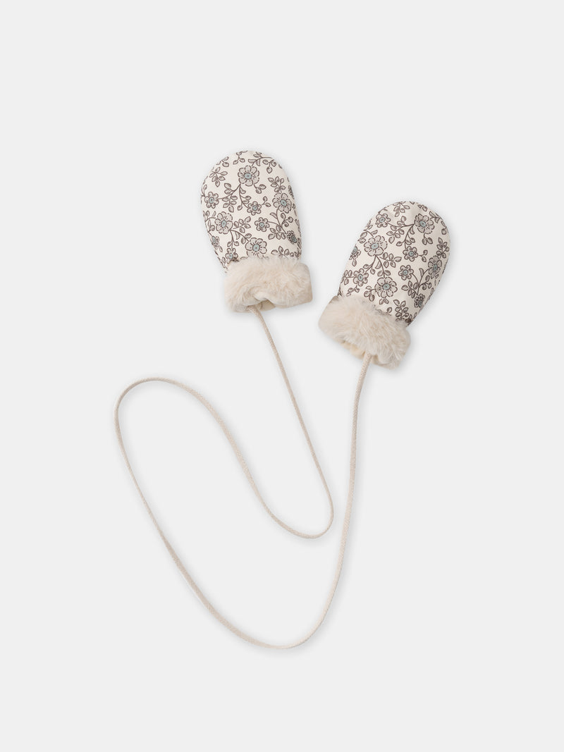 Luvas Impressas Com Flores Bebé Filha
