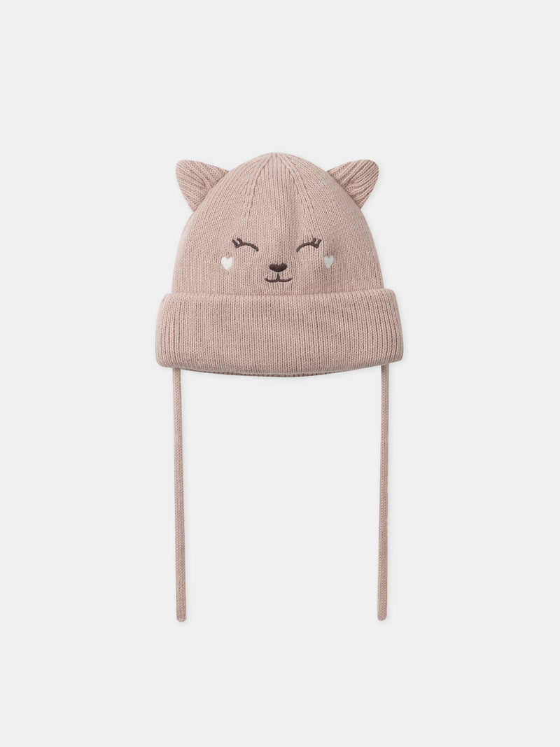 Gorro Rosa Cara de Cervo Bebé Filha
