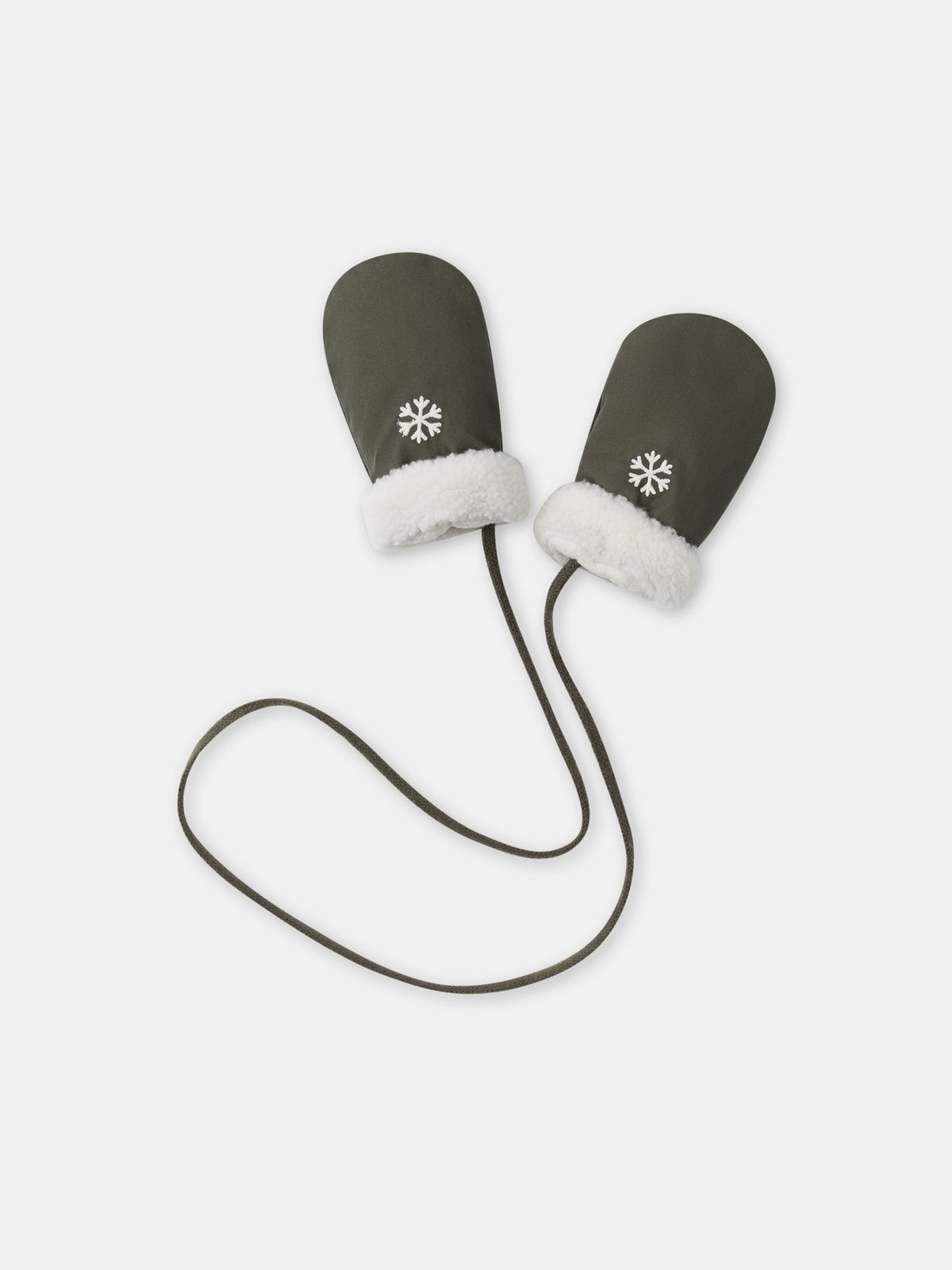 Luvas kaki com flocos de neve Bebé Masculino