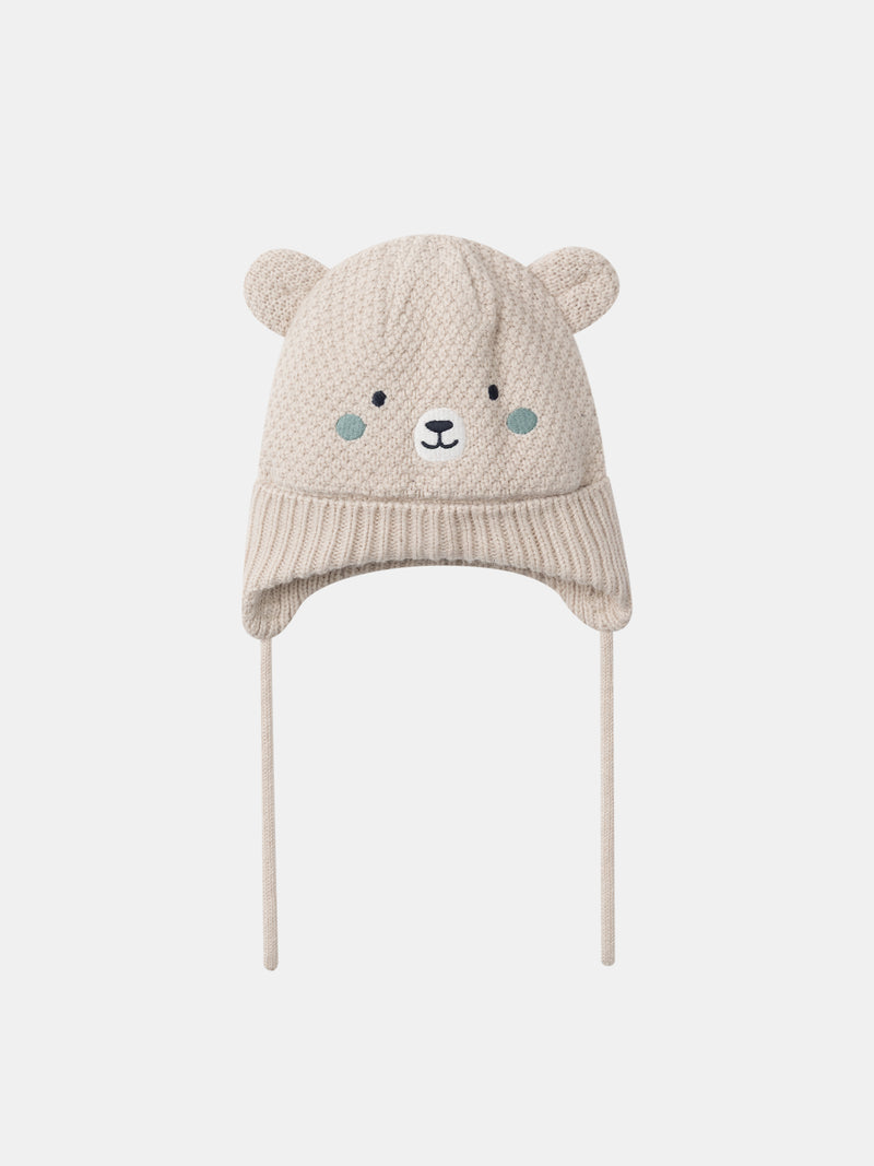 Gorro bege cabeça de urso Bebé Menino