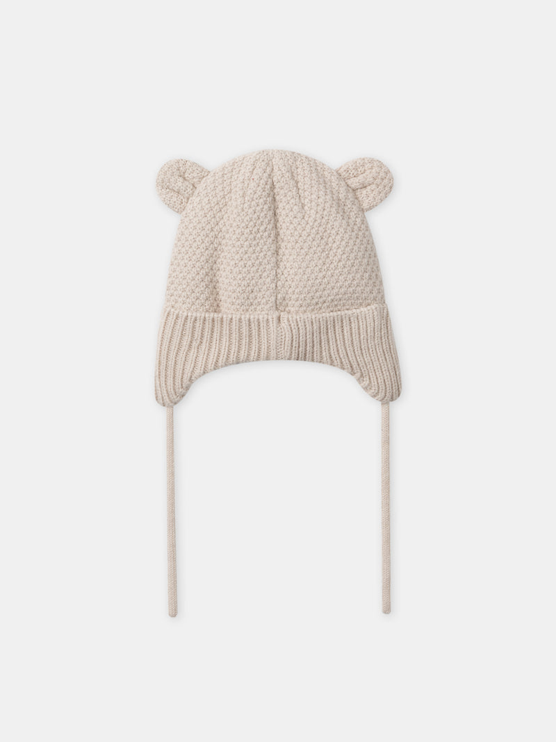 Gorro bege cabeça de urso Bebé Menino