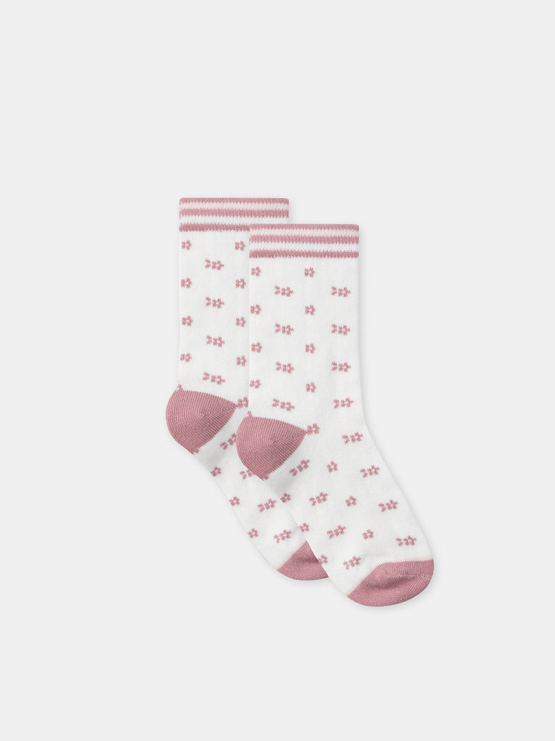 Conjunto de 5 meias rosas pinguins Menina