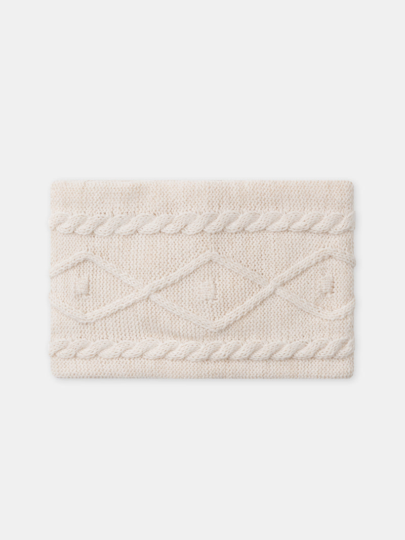 Snood creme frisado com fio dourado para Meninas