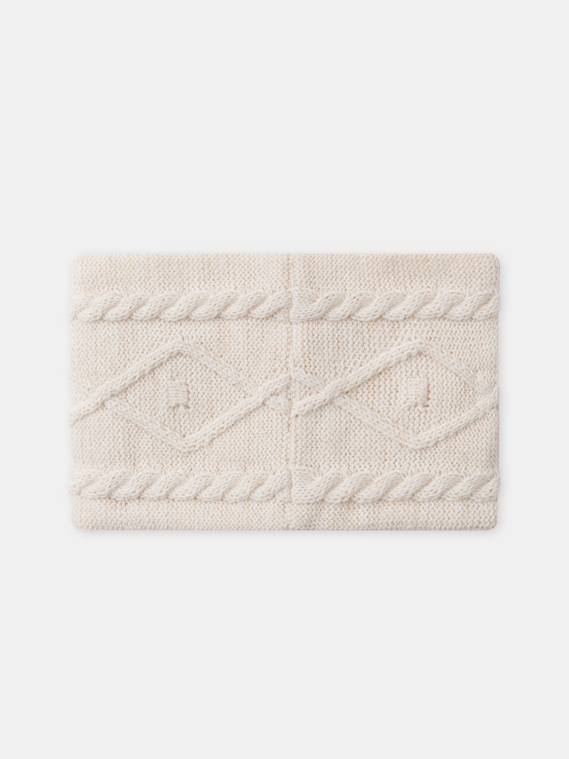 Snood creme frisado com fio dourado para Meninas