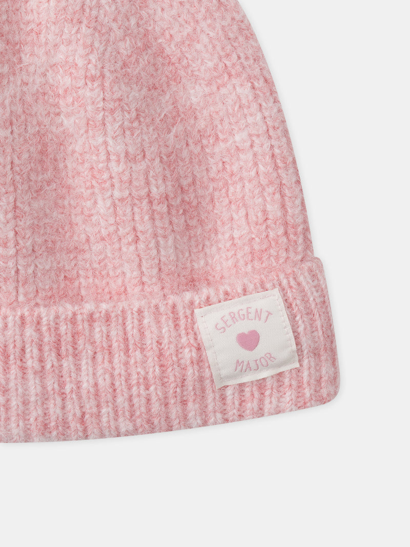 Gorro com reverso rosa para Menina