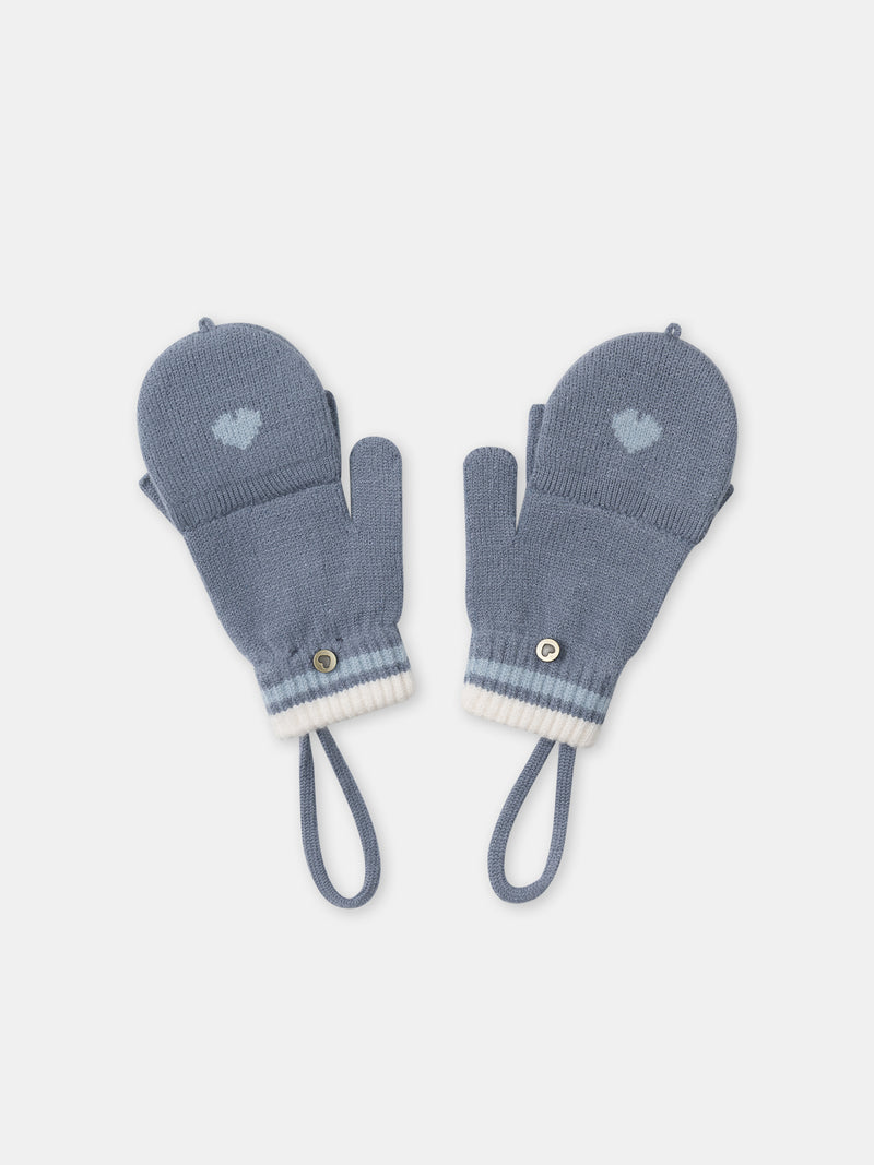 Mitónes Azul-Gris com tesoura para Dedo para Filhas