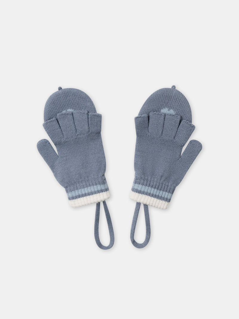 Mitónes Azul-Gris com tesoura para Dedo para Filhas