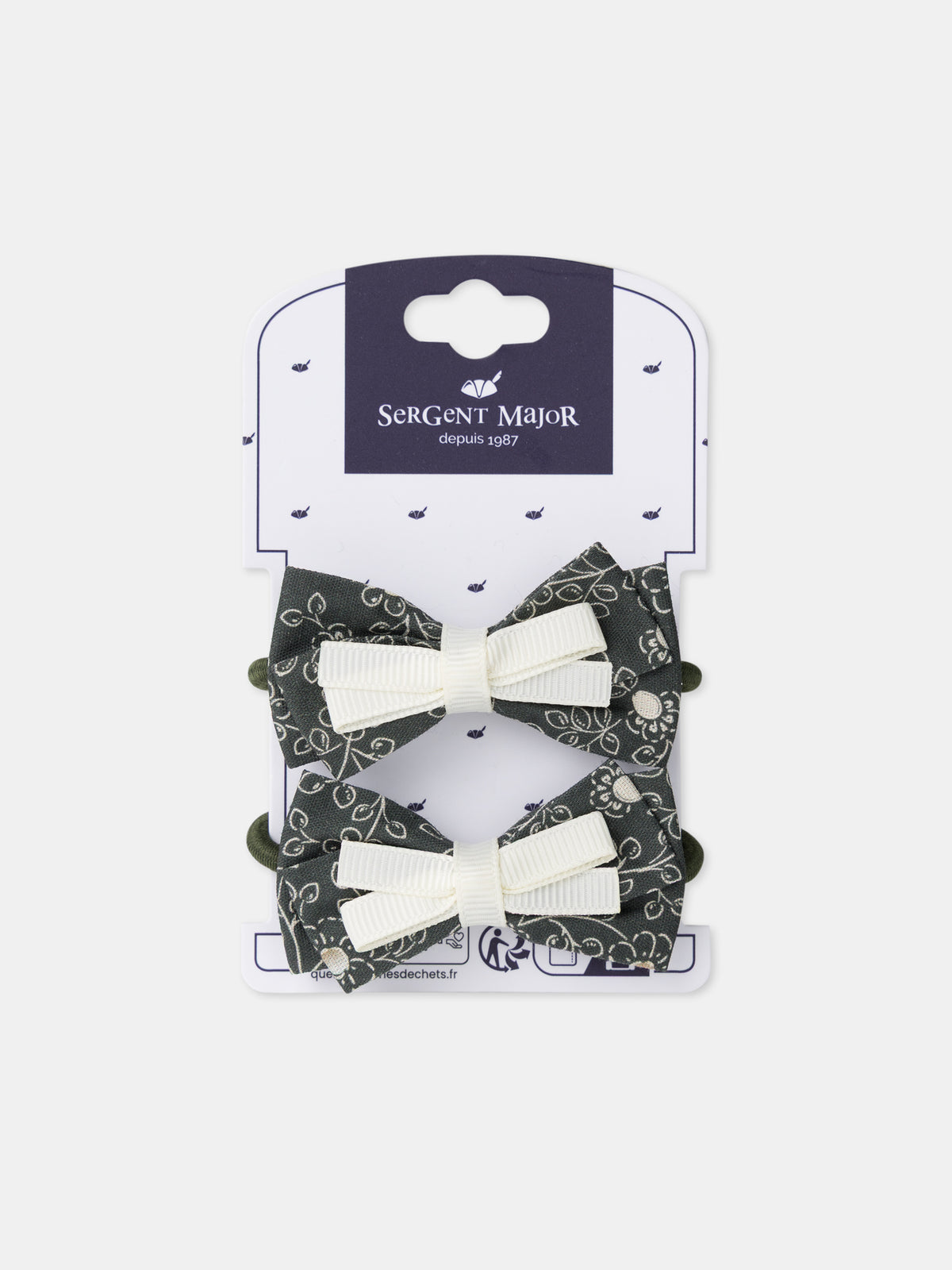 Conjunto de 2 elásticos nó em estampado floral para meninas