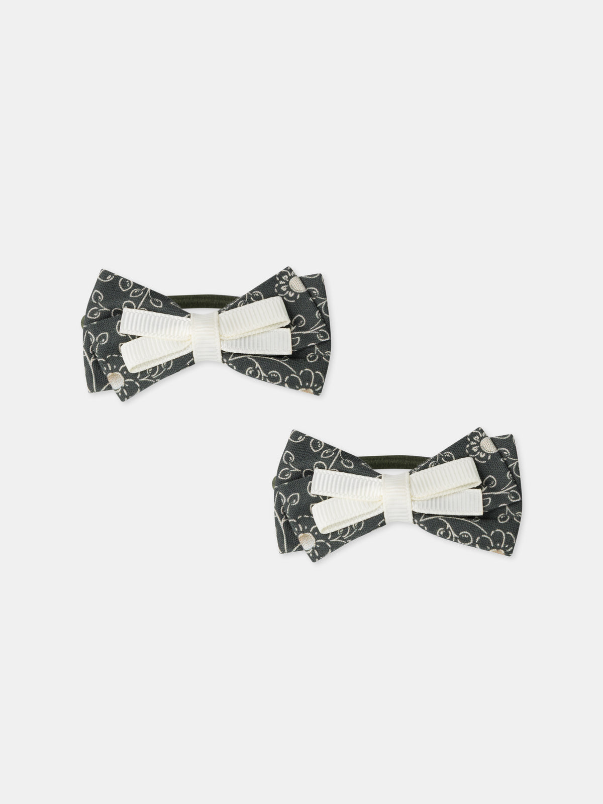 Conjunto de 2 elásticos nó em estampado floral para meninas