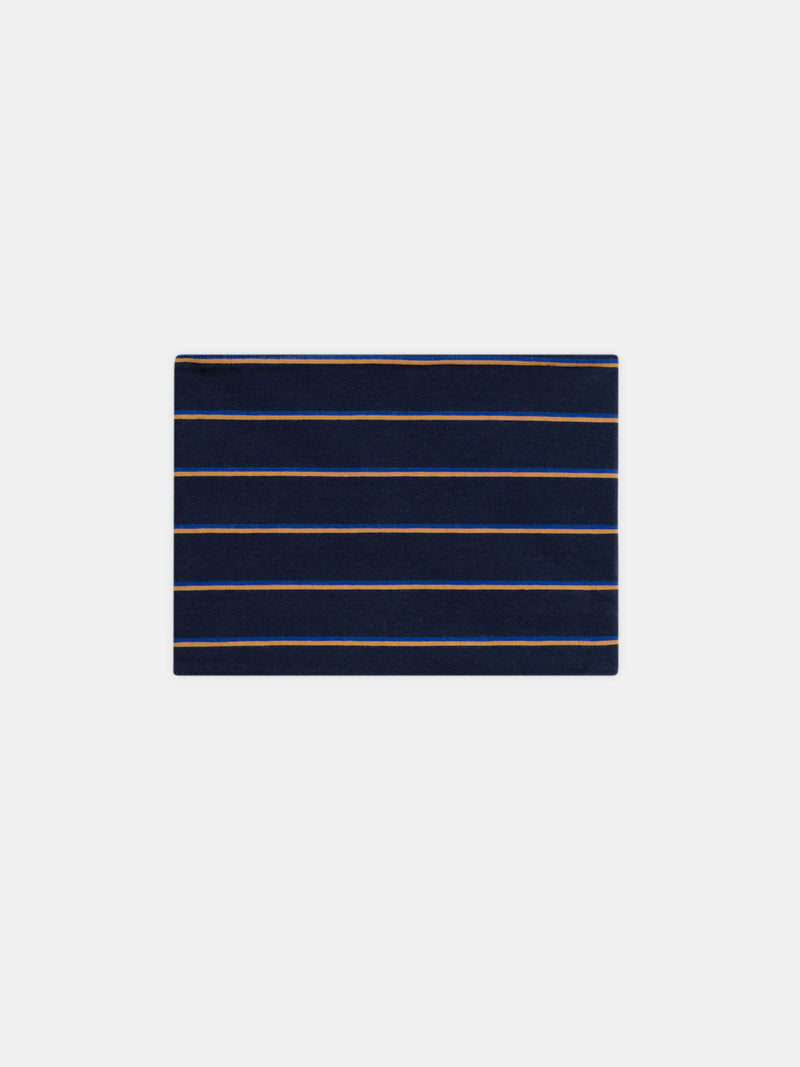 Snood reversível azul-marinho ou às riscas castanhas para meninos
