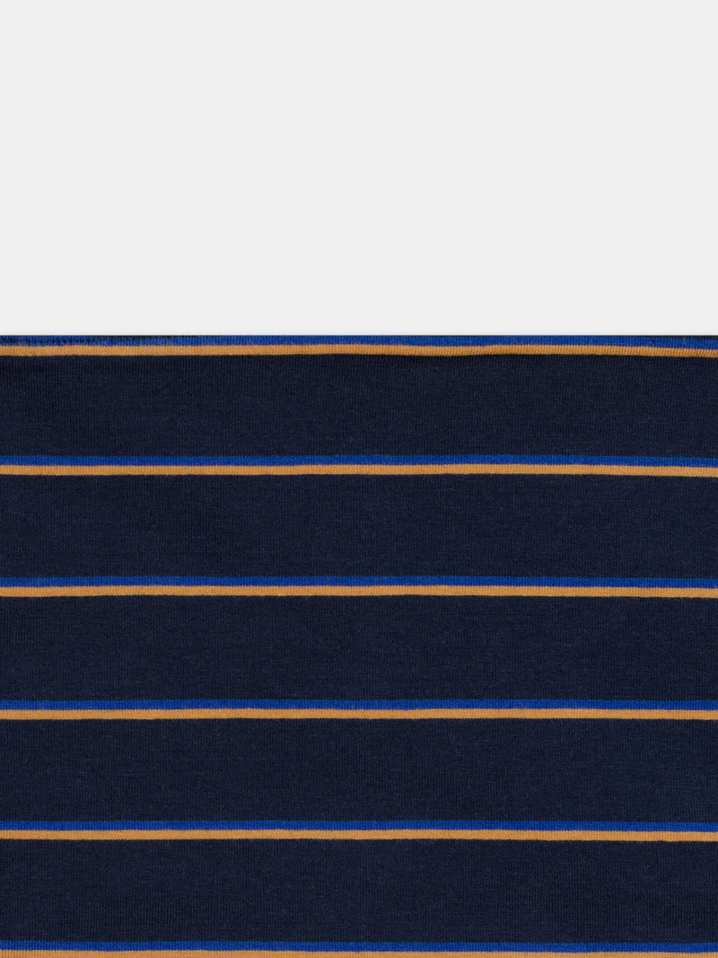 Snood reversível azul-marinho ou às riscas castanhas para meninos