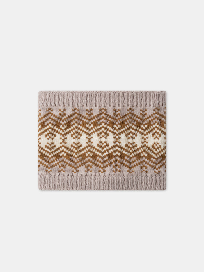 Snood castanho e bege para meninos