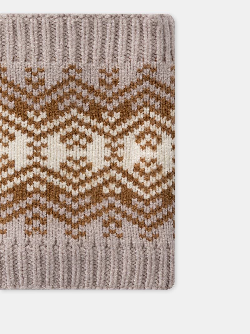 Snood castanho e bege para meninos