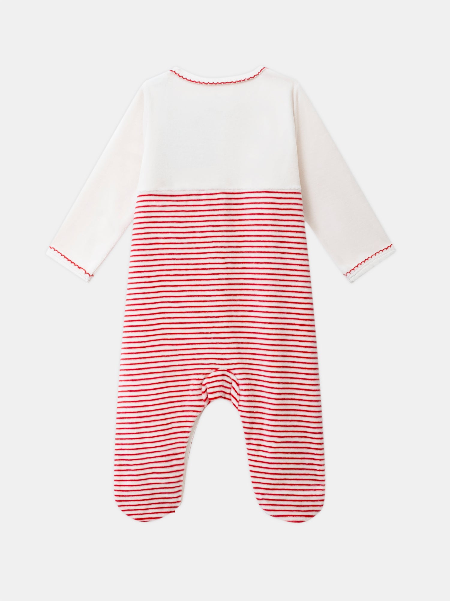 Pijama de Veludo Baunilha com Bordado de Pera Bebé Mulher