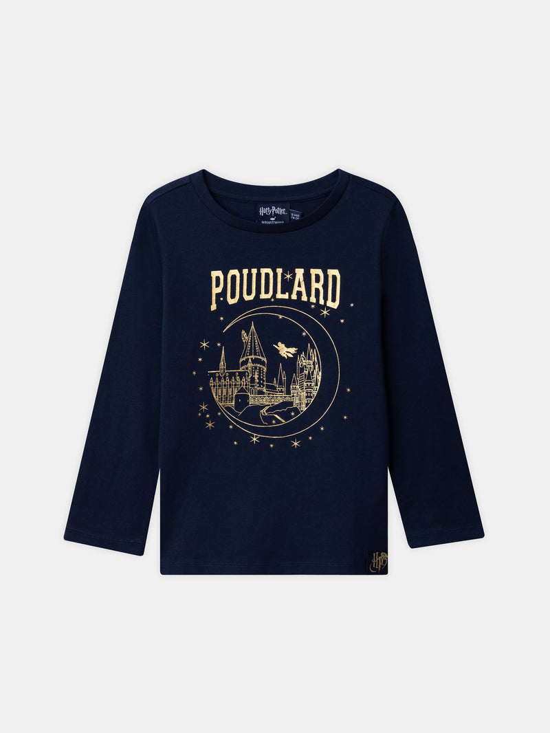 Pijama Harry Potter azul-marinho impresso "Hogwarts" Rapariga
