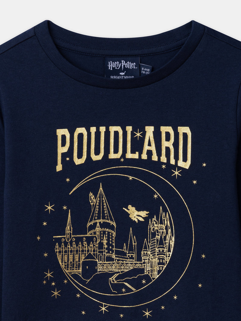Pijama Harry Potter azul-marinho impresso "Hogwarts" Rapariga