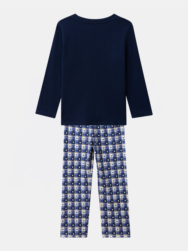 Pijama Harry Potter azul-marinho impresso "Hogwarts" Rapariga