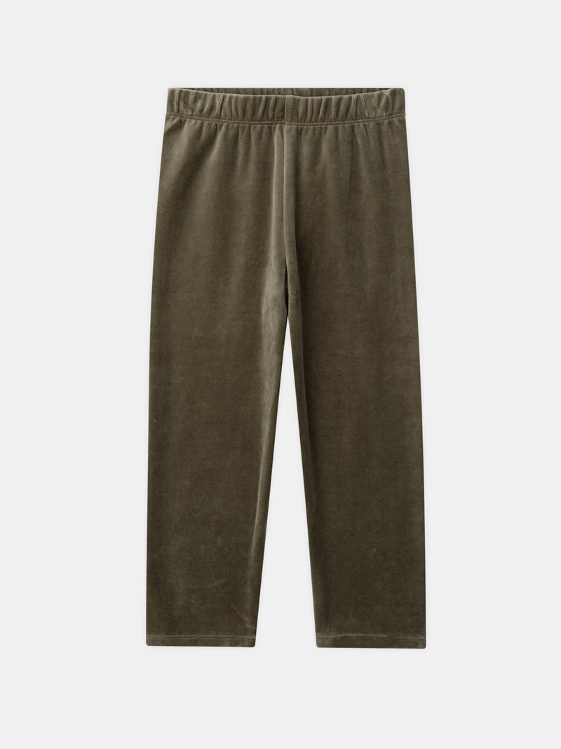 Pyjamas écru et kaki en velours imprimé dragon Garçon
