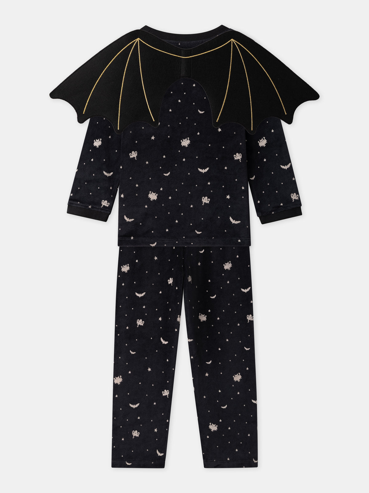 Pyjama d'Halloween noir + ailes de chauve-souris Garçon
