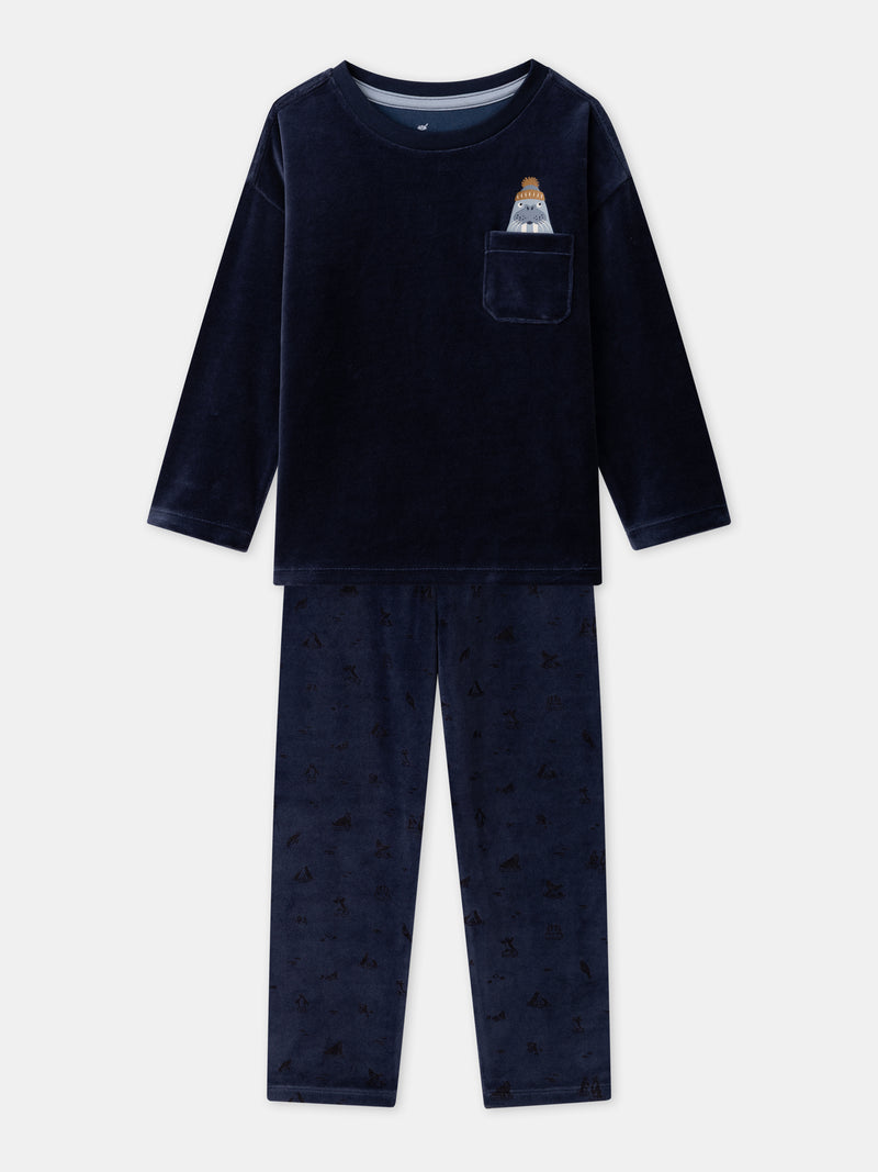 Pijama azul marinho foca Menino