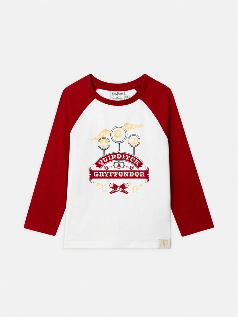 Pijama Harry Potter borgonha e creme impresso "Grifinória" Rapaz
