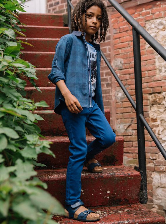 Calças slim em twill azul DABRAGE / 22H3PG51PANC207