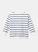 Camisola branco-cru e azul estampada às riscas LERAYAGE / 24H3PGJ1SWE001