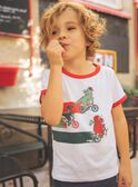 T-shirt com padrões de dinossauros em bicicletas FEMIAGE / 23E3PGB1TMC001