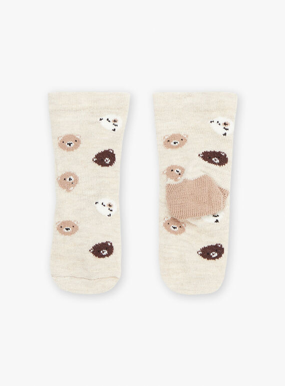 Meias beges com estampado ursinhos GALAMY / 23H4BGH1SOQA010