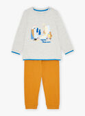 Conjunto pijama mostarda e cinzento em algodão KUIGLAGE / 24E5PG56PYJ943