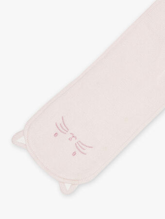 Echarpe rosa forrada com padrão de gato bebé menina CIMEGANE / 22E4BFG1ECH301