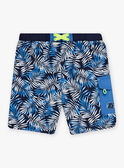 Calções de banho azul com estampado de folhas menino CYSHORTAGE / 22E4PGO6MAI622