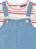 Conjunto vestido-jardineiras e T-shirt às riscas ZOCHUETTE / 21E2PFJ1ENSP269