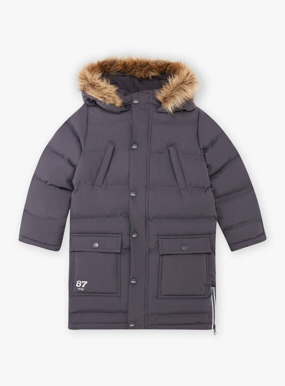 Parca cinzento escuro forro polar menino BADOUNAGE / 21H3PGE3PARJ916