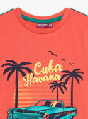 T-shirt vermelho com padrão praia menino COACAGE / 22E3PGM1TMC506