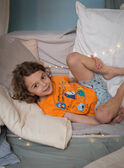 Pijama laranja e azul com padrão de monstros menino CAMONAGE / 22E5PG56PYJ400