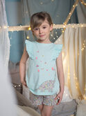Pijama azul-turquesa com padrão de dinossauro e flores menina CHOUFIETTE / 22E5PF51PYJ203