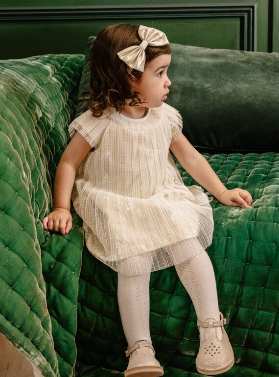 Vestido plissado em tule DAVOLIE / 22H1BF62ROB005