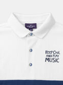 Polo azul e branco em jersey com motivo de texugo guitarrista LEPOLAGE / 24H3PGJ1POL000