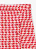 Saia-calção rosa-algodão doce e vermelho com estampado pata de galo GONZETTE / 23H2PFD1JPSD315