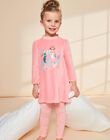 Pijama de duas peças de veludo rosa com sereias 23E5PF22CHN404