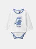 Body t-shirt crua e azul-clara com motivos de elétricos e animais LADULIO / 24H1BGJ1BOD001