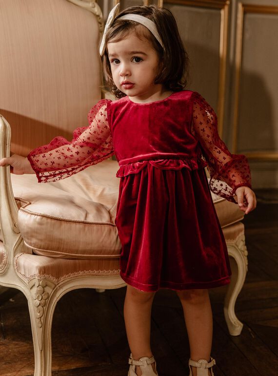Vestido em veludo de mangas compridas DAVERA / 22H1BF61ROBF526
