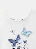 T-shirt branco-cru com borboletas LEPAPYETTE / 24H2PFJ1TMC001