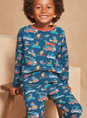 Pijama azul-petróleo com estampado de dinossauros em jersey GRUDIAGE / 23H5PG14PYJ716