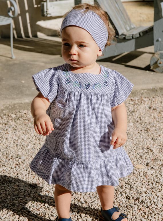 Vestido em seersucker com estampado de vichy FANONO / 23E1BFN1ROB070
