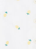 Babygro branco bebé menina ZANELLY / 21E1BFO1BAR000